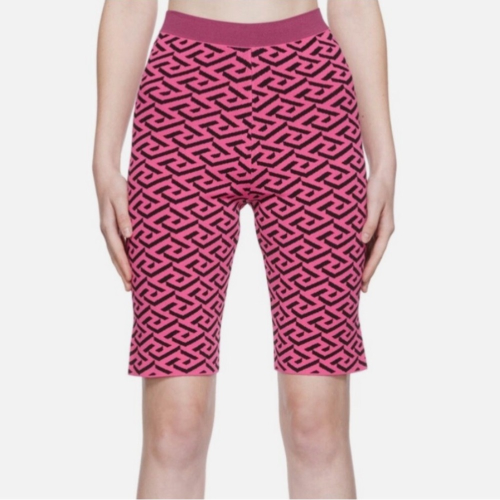 Versace La Greca Women’s Bike Shorts IT 50 US 18 Fuchsia Pink